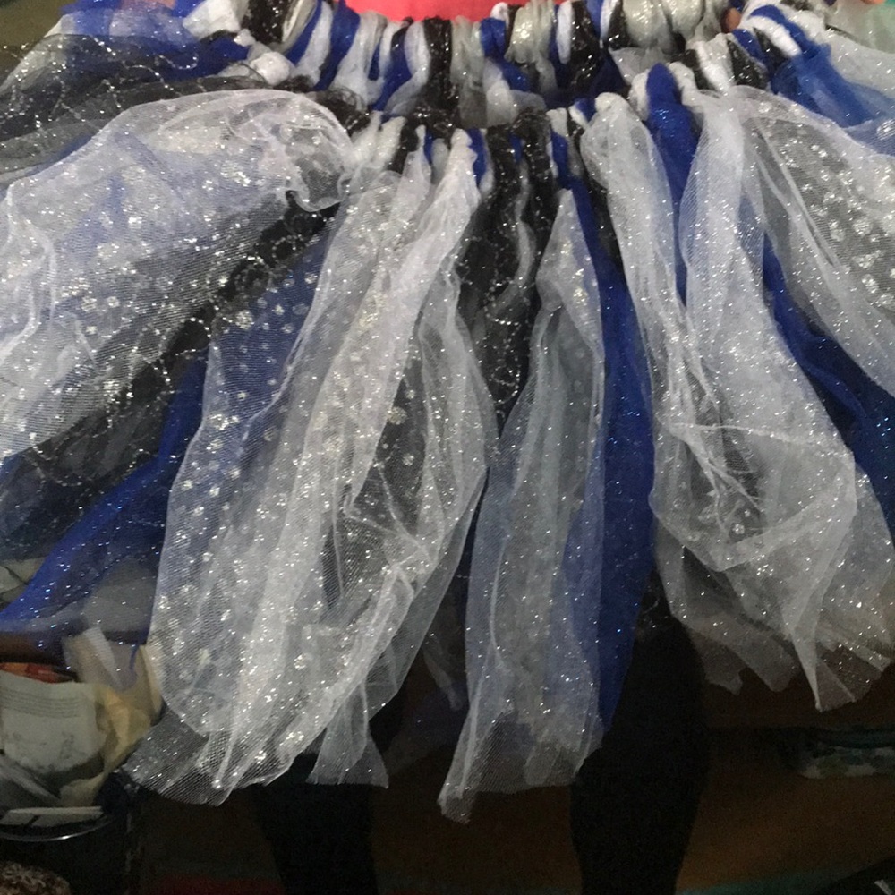 Blue, White, Sliver & Black Homemade Tutu